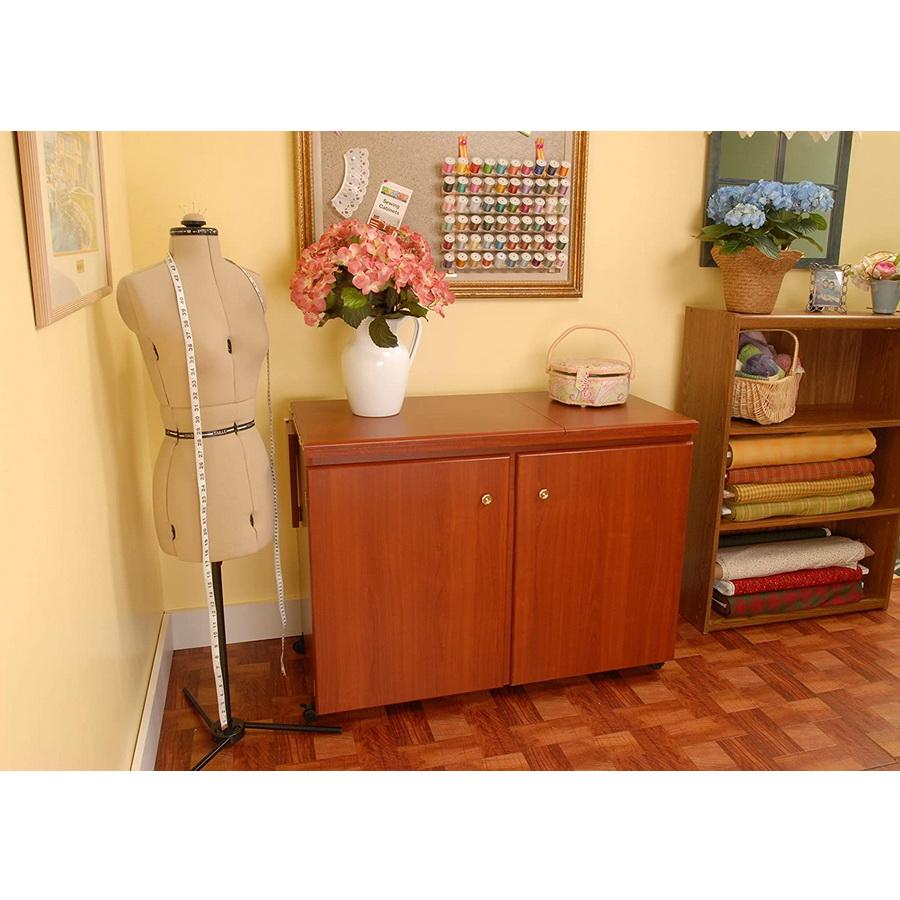 Arrow 98702 Bertha Sewing Cabinet for large machines - Cherry Finish
