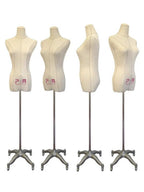 PGM-Pro 602G lined dress form mannequin; set of 4 in cream with pink logo