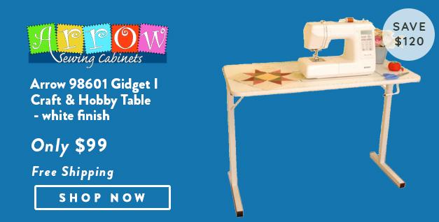 Arrow 98601 Gidget I Craft & Hobby Table - White Finish banner with offer details
