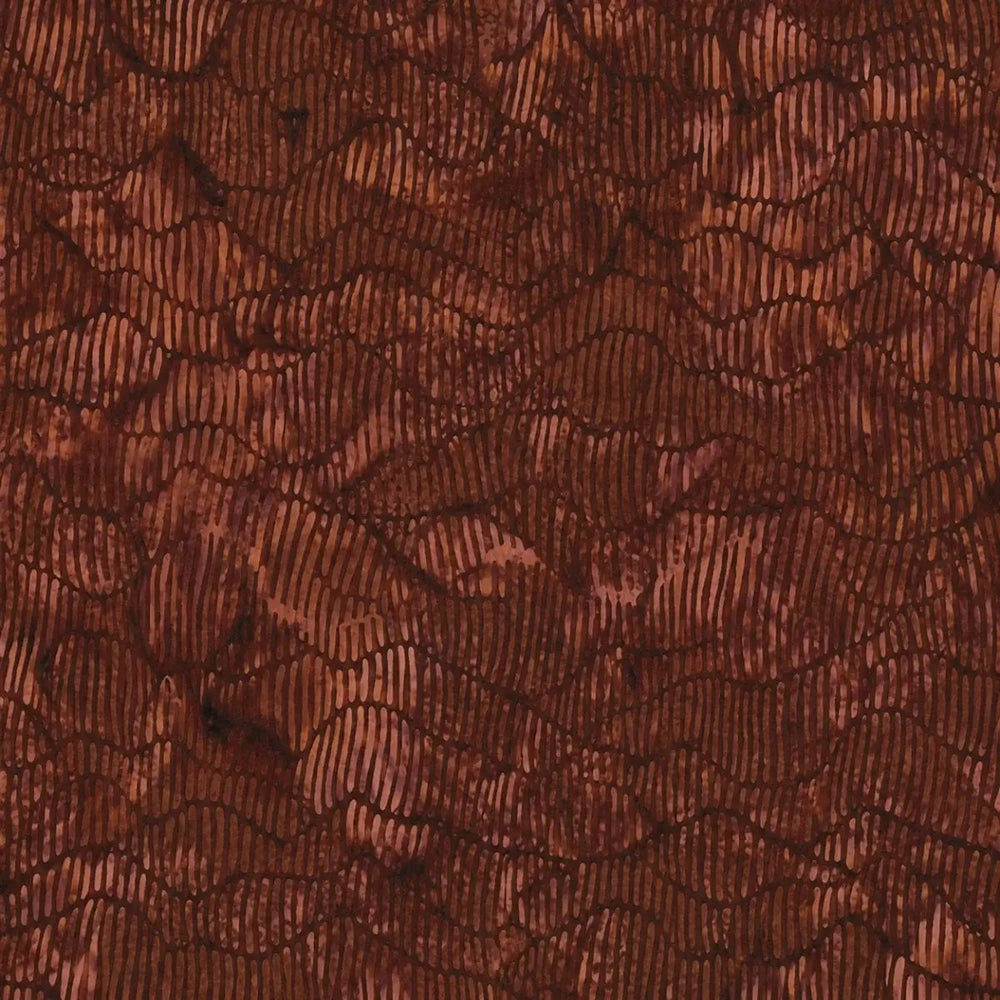 Hoffman Bali Batik Waves Mahogany T2401-125 quilting cotton fabric