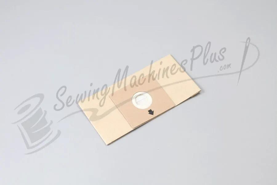 Canister vacuum bag, beige with circular white valve
