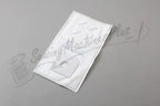 The Bank Stick Up HEPA vacuum bag; white rectangular bag with a circular cutout.