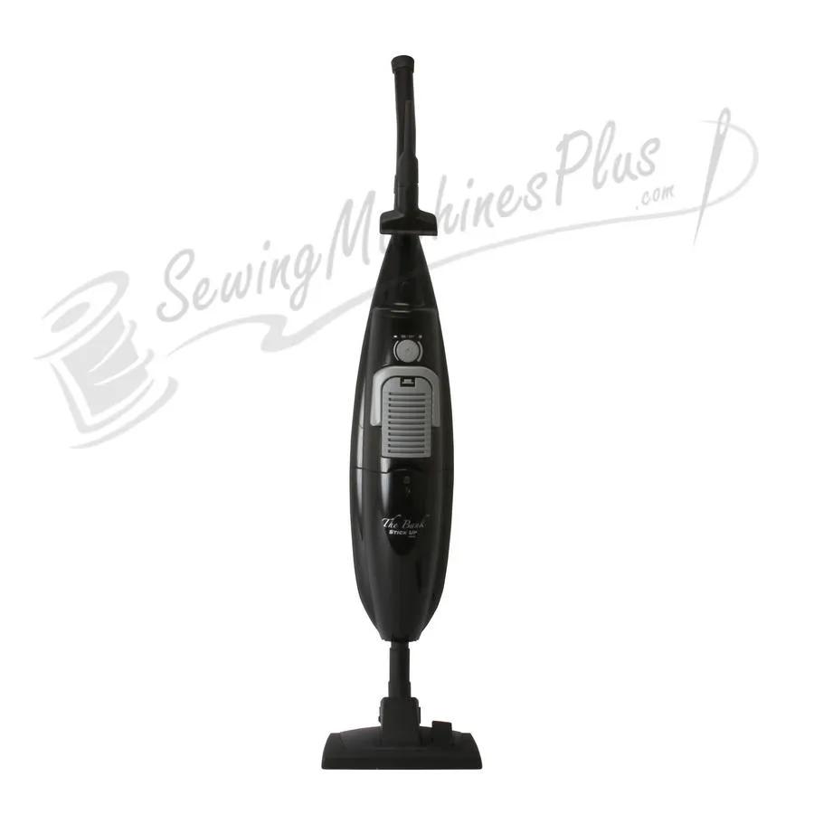 The Bank Stick Up HEPA hard-floor vacuum, black stick cleaner with silver vent panel and floor nozzle
