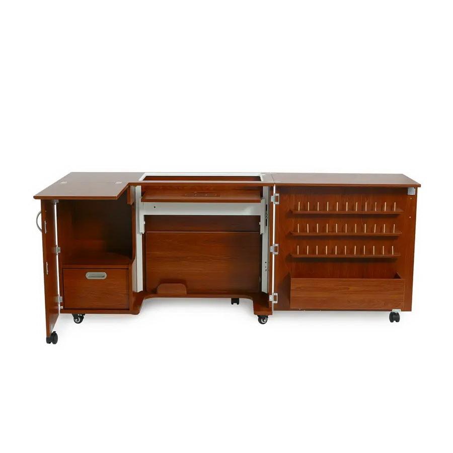 Kangaroo Sewing Furniture Wallaby II and Kookaburra Bundle Cabinet Set (Teak) - Sewingmachinesplus.com