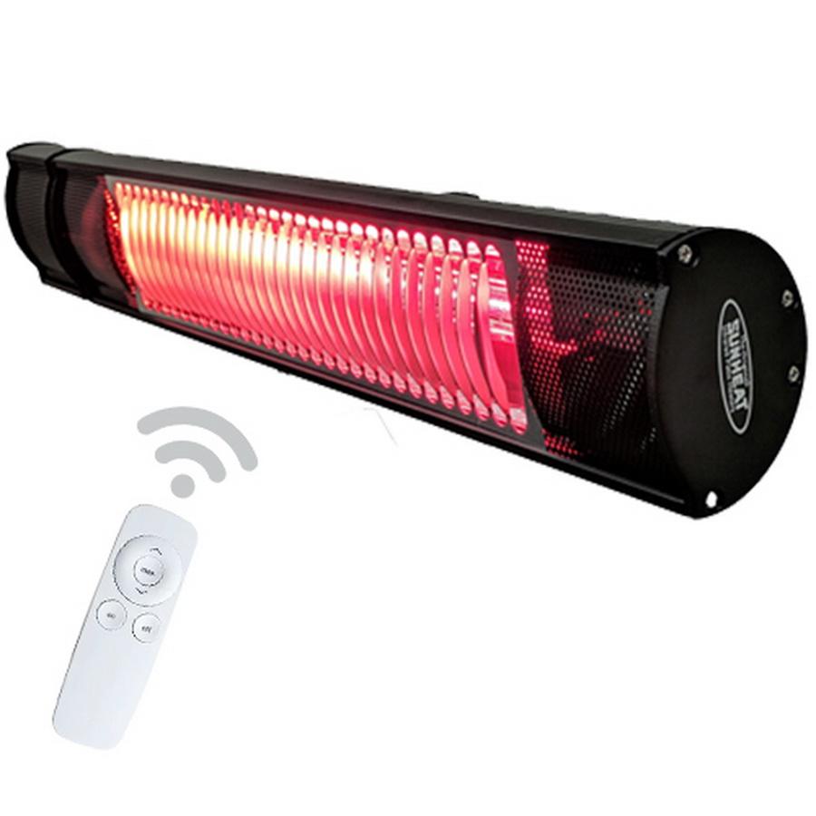 Original SUNHEAT 1500 Watt Electric Wall (or Tripod) Mounted Patio Heater with Remote - Black