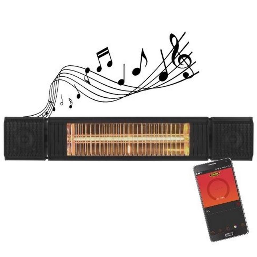 Original SUNHEAT and Beat Electric Wall or Tripod Mounted Patio Heater with Remote - Black