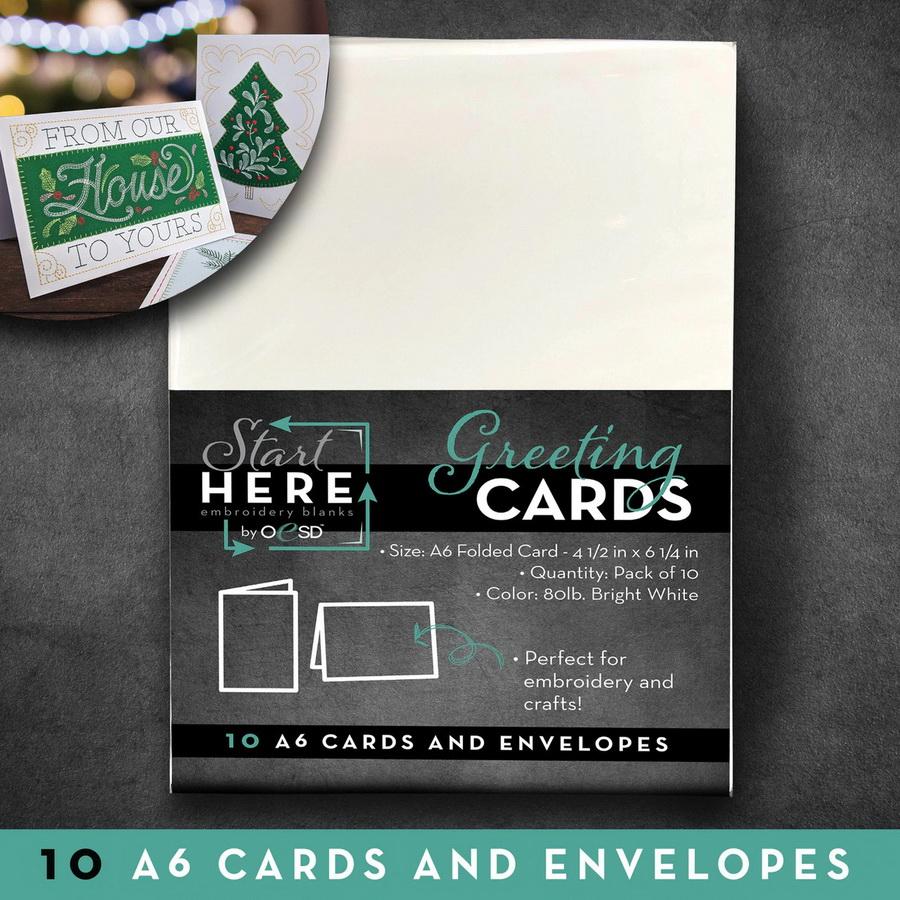 OESD Blank Greeting Cards & Envelopes Size A6 10pk - Sewingmachinesplus.com