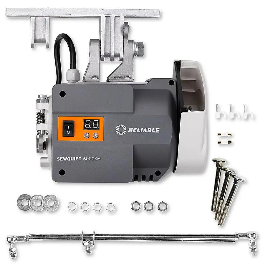 Servo Motor: Reliable Sewquiet 6000SM gray brushless 12-coil unit with mounting brackets and hardware
