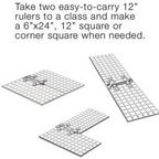 Quilt Ruler Connector by Guidelines 4 Quilting; metal 12-inch rulers with grid for 6x24 or corner square.