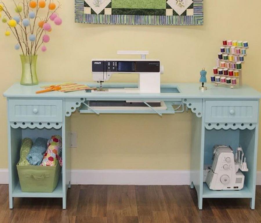 Arrow Olivia Tiffany Blue Sewing Cabinet Model 1009