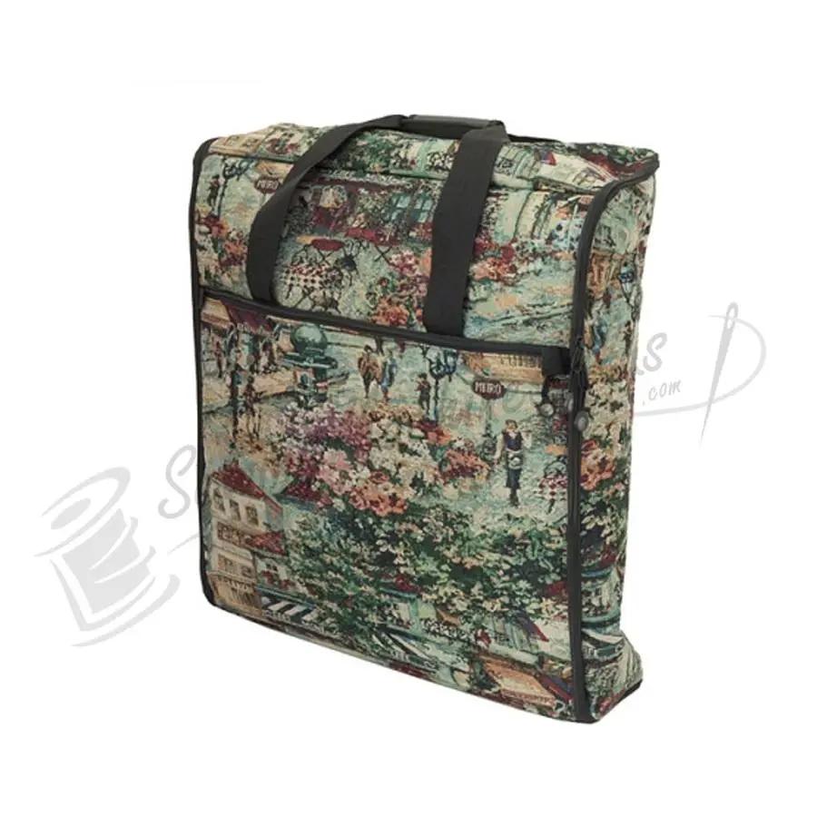 Bluefig EMB23IM 23in embroidery arm bag with Dawn tapestry print and black handles