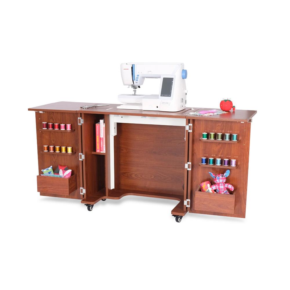 Kangaroo Sewing Furniture Bandicoot 2 Cabinet Teak b8205 Studio Set With Kiwi Storage Cabinet - Sewingmachinesplus.com
