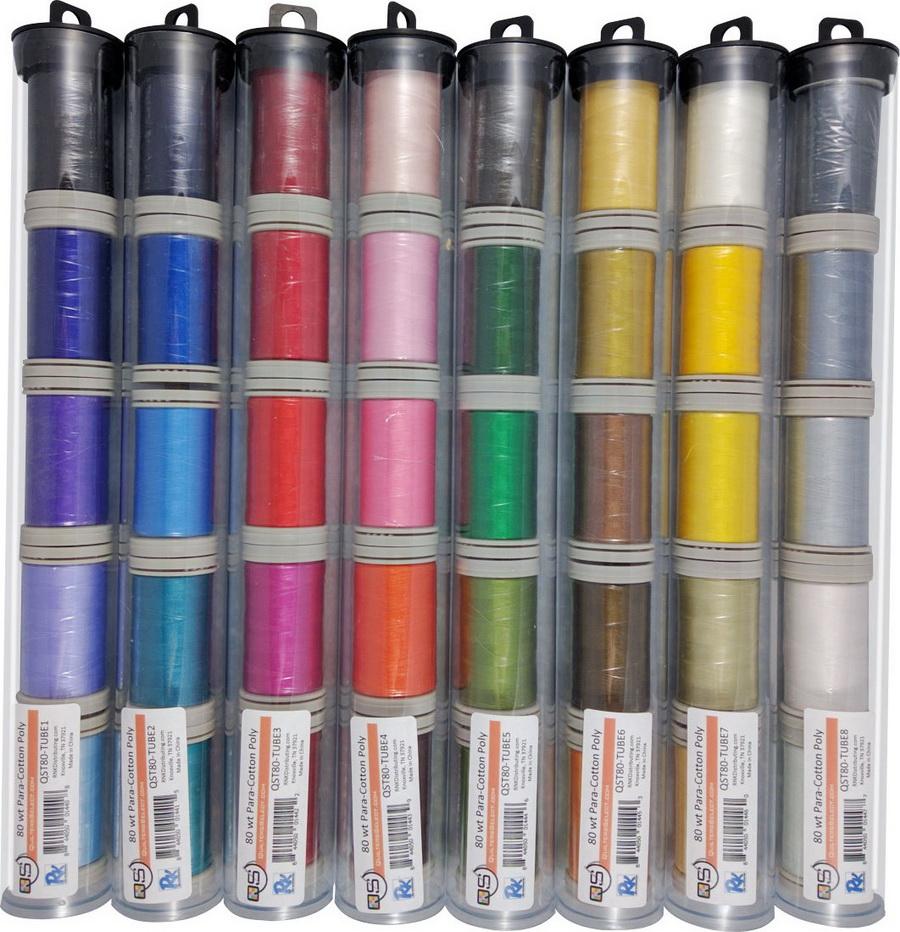 Quilters Select Para-Cotton Polyester Thread 80 Weight Tube Bundle 3