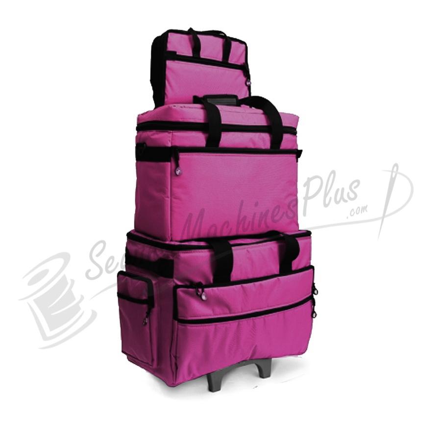 Bluefig TB19 Wheeled Sewing Machine Carrier & Project Combo - Pink