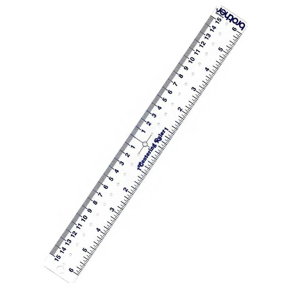 Centering Ruler SA530 12-inch, white plastic with blue markings by Brother