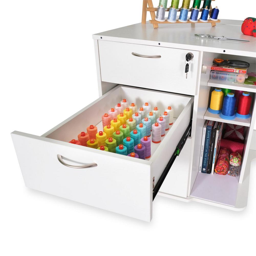 Sydney Lite XL Sewing Cabinet Hydraulic Lift, Multiple Finishes Available - Sewingmachinesplus.com