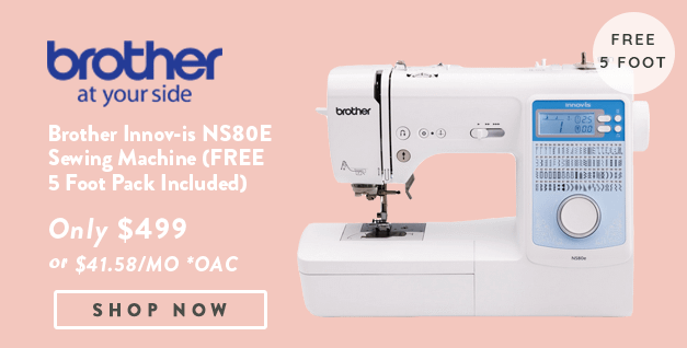 Brother Innov-is NS80E Sewing Machine banner with offer details