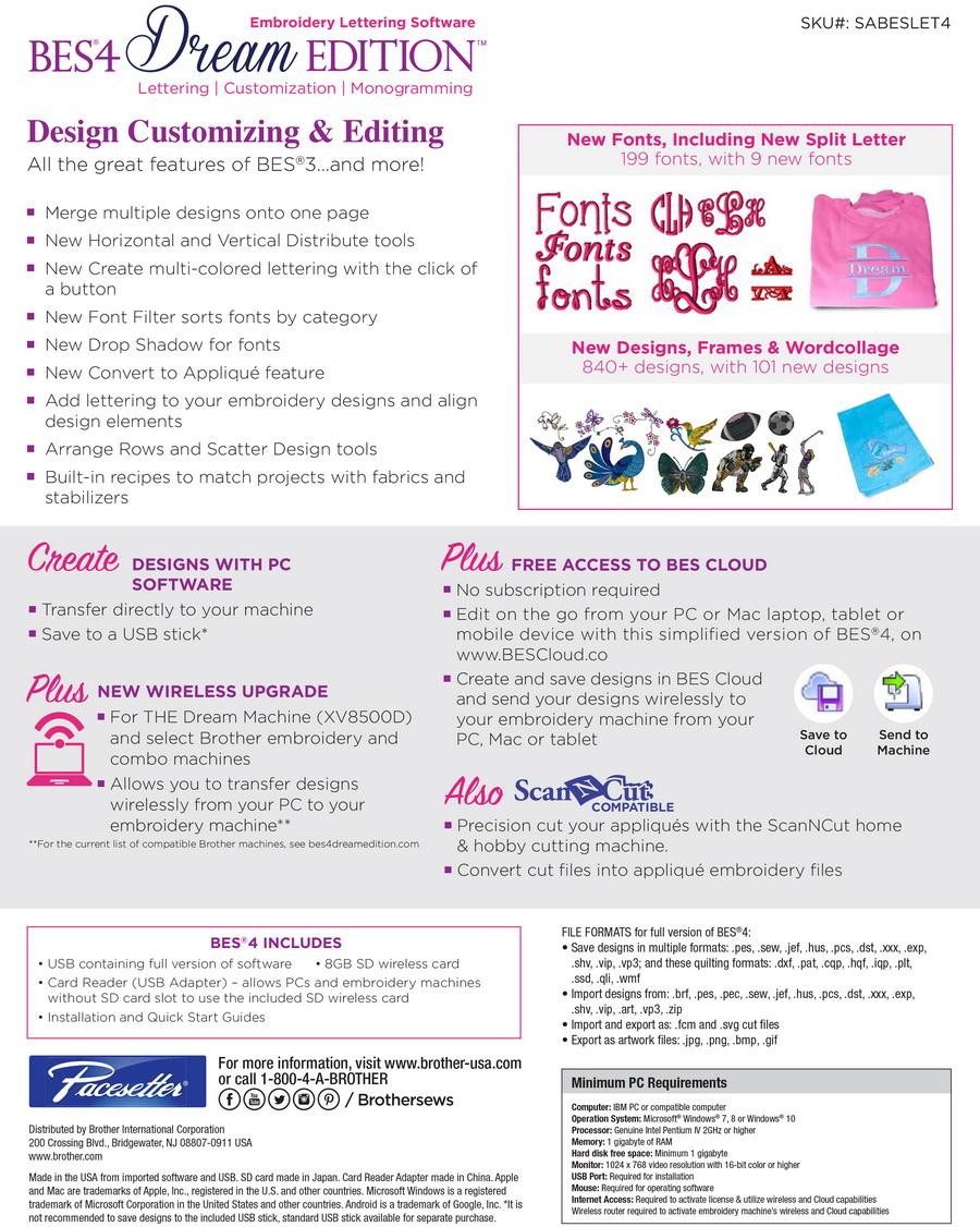 BES Embroidery Lettering Software 4 (SABESLET4)