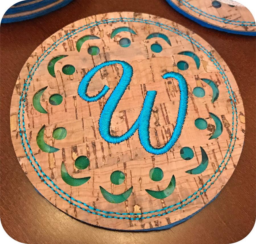 Embroidery Garden Cork Cut Coasters Set 2 - Sewingmachinesplus.com