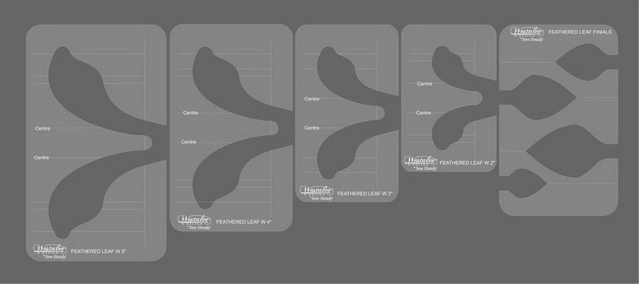 Westalee Feathered Leaf Template Set of 5