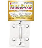 Quilt Ruler Connector by Guidelines 4 Quilting; white plastic ruler alignment tool with built-in handle