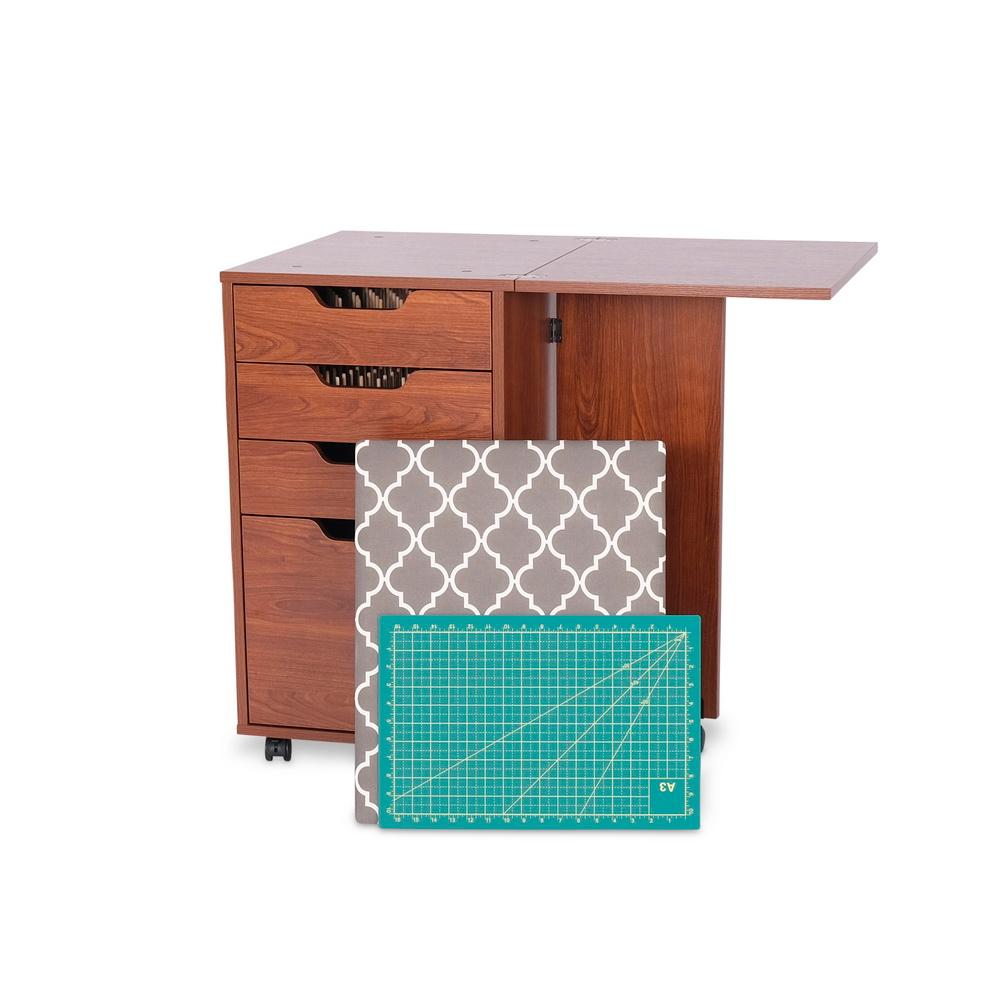 Kangaroo Sewing Furniture Bandicoot 2 Cabinet Teak b8205 Studio Set With Kiwi Storage Cabinet - Sewingmachinesplus.com