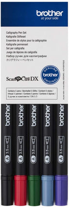 Brother Calligraphy Pen Set (Basic) - Includes Five Calligraphy Pens in Black (1), Blue Gray (1), Green (1), Violet (1) & Wine Red (1) - Sewingmachinesplus.com