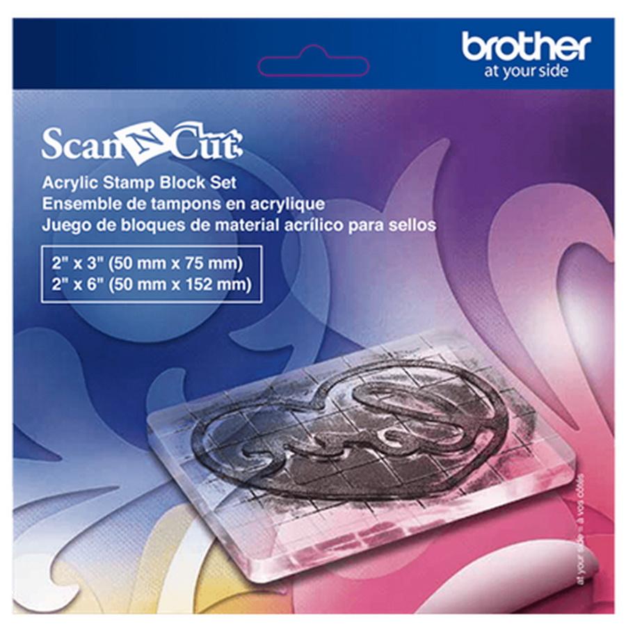 Brother Acrylic Stamp Block Set - Includes 2 Acrylic Blocks with Grid in 6in (1) and 3in (1) - Sewingmachinesplus.com