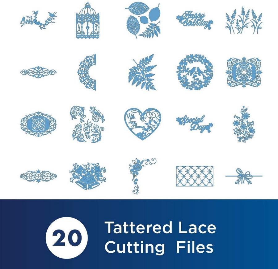 Brother Tattered Lace Pattern Collection 2, 20 Designs - Sewingmachinesplus.com