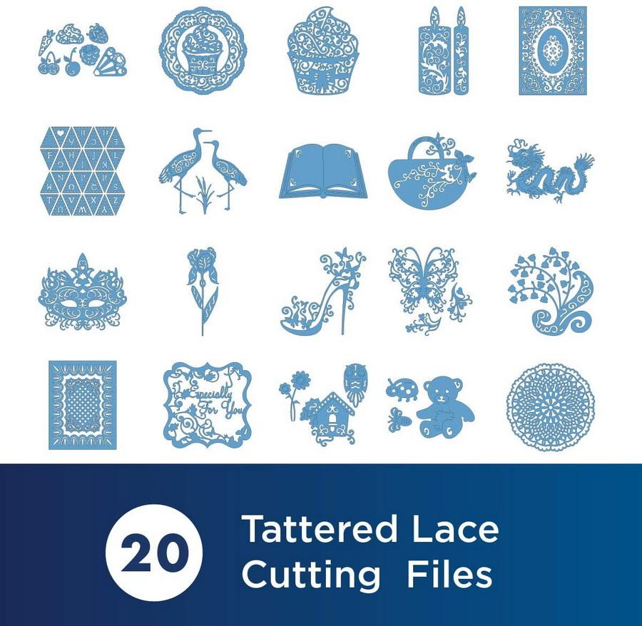Brother Tattered Lace Pattern Collection 5, 20 Designs - Sewingmachinesplus.com
