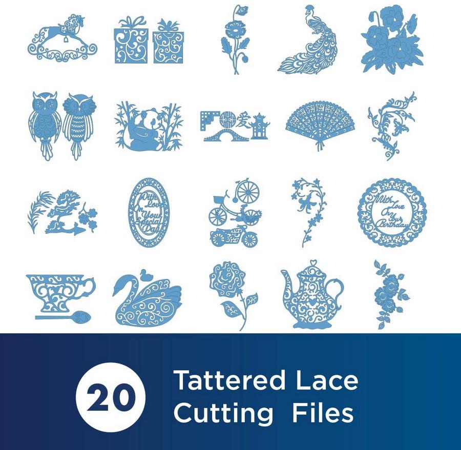 Brother Tattered Lace Pattern Collection 6, 20 Designs - Sewingmachinesplus.com