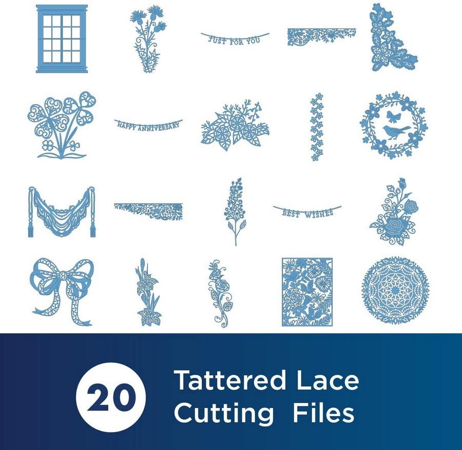 Brother Tattered Lace Pattern Collection 8, 20 Designs - Sewingmachinesplus.com