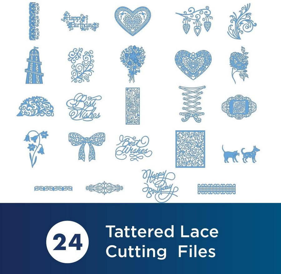 Brother Tattered Lace Pattern Collection 9, 24 Designs - Sewingmachinesplus.com