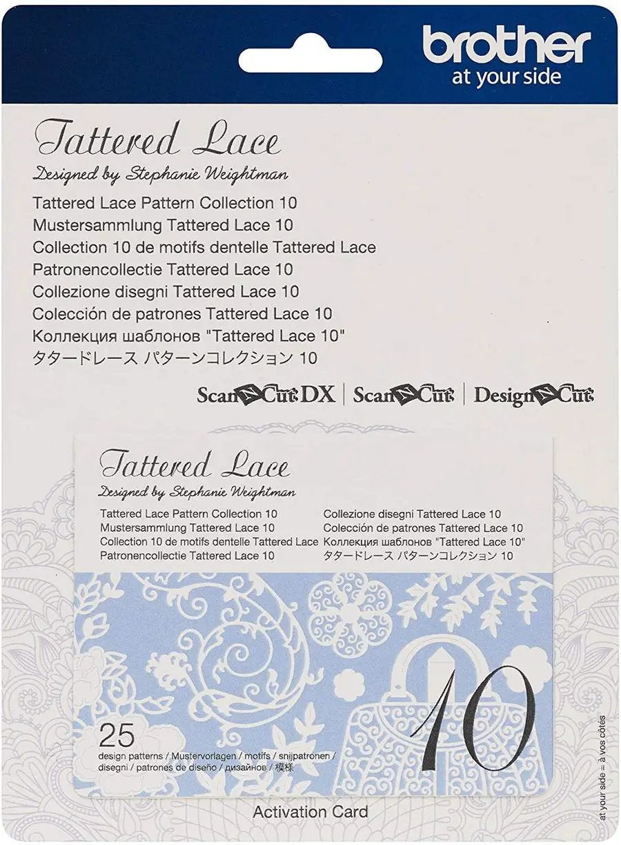 Brother Tattered Lace Pattern Collection 10, 25 Designs - Sewingmachinesplus.com