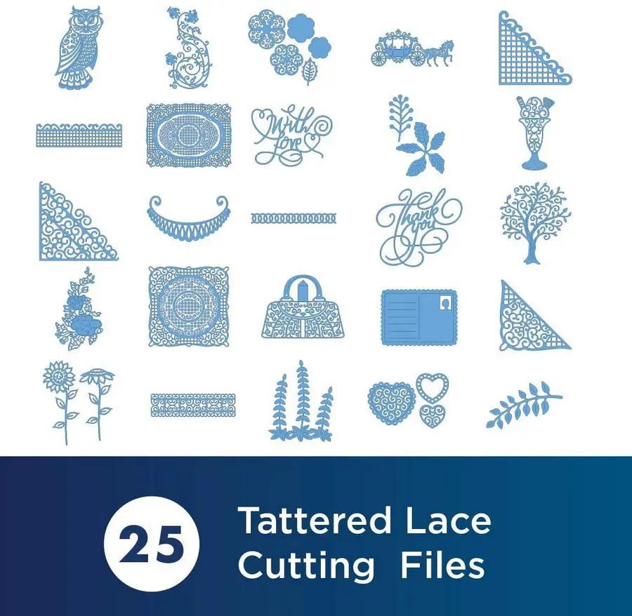 Brother Tattered Lace Pattern Collection 10, 25 Designs - Sewingmachinesplus.com