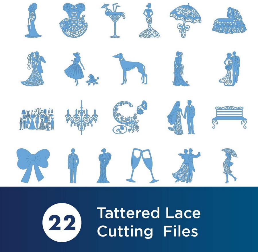 Brother Tattered Lace Pattern Collection 13, 22 Designs - Sewingmachinesplus.com