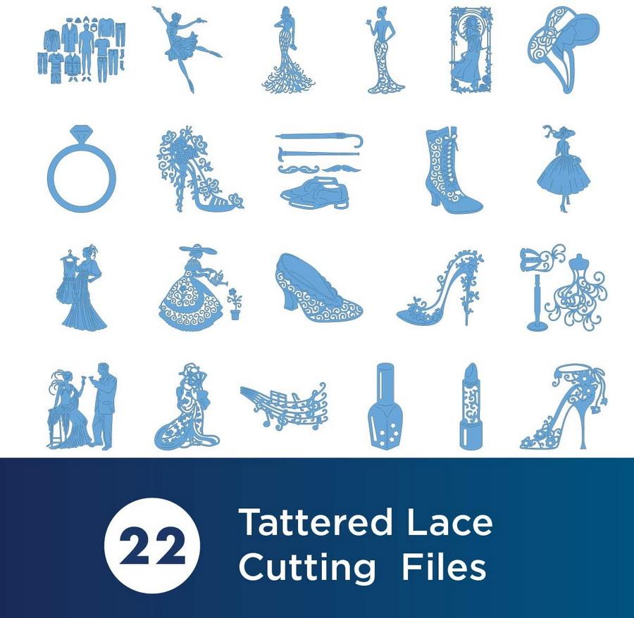 Brother Tattered Lace Pattern Collection 14, 22 Designs - Sewingmachinesplus.com