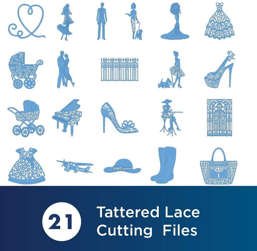Brother Tattered Lace Pattern Collection 15, 21 Designs - Sewingmachinesplus.com