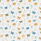 Sunshine & Dandelions Butterflies Cloud quilting fabric with colorful butterflies, flowers, and leaves by Traci Reed for Riley Blake Designs