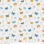 Sunshine & Dandelions Butterflies Cloud quilting fabric with colorful butterflies, flowers, and leaves by Traci Reed for Riley Blake Designs