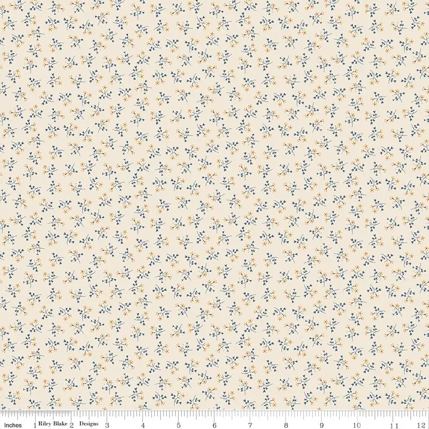 Riley Blake Denim & Daisy Bonnet Denim 1yd Cut (C18148-DENIM)