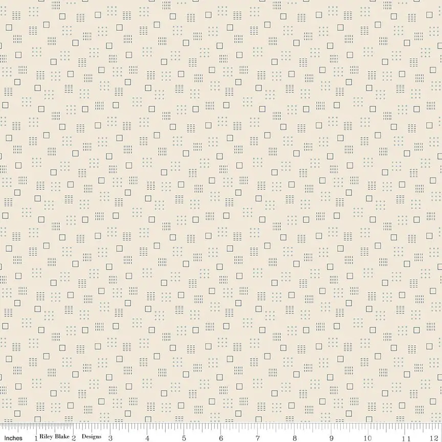 Riley Blake Denim & Daisy Squares Denim 1yd Cut (C18149-DENIM)