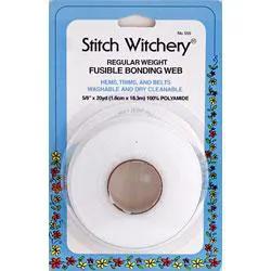 Stitch Witchery Regular Weight Fusible Bonding Web by Collins in blue floral packaging with white circular spool