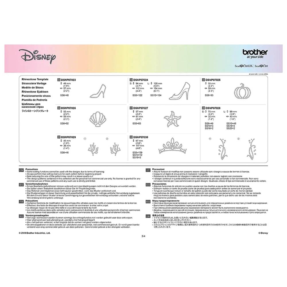 Brother Disney Cinderella and Ariel Paper Craft Collection for ScanNCut Activation Card, CanvasWorkspace, 30 Patterns - Sewingmachinesplus.com
