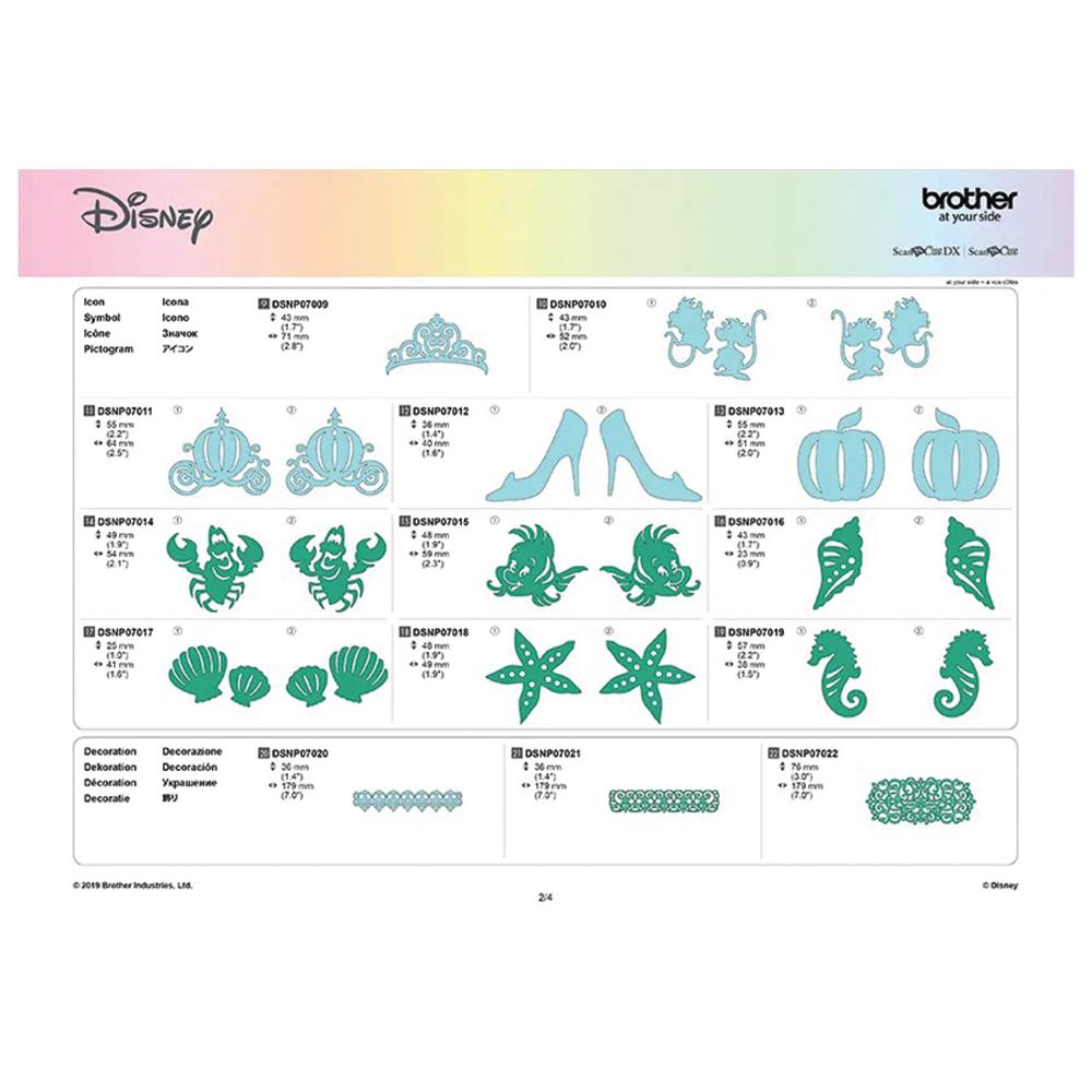 Brother Disney Cinderella and Ariel Paper Craft Collection for ScanNCut Activation Card, CanvasWorkspace, 30 Patterns - Sewingmachinesplus.com