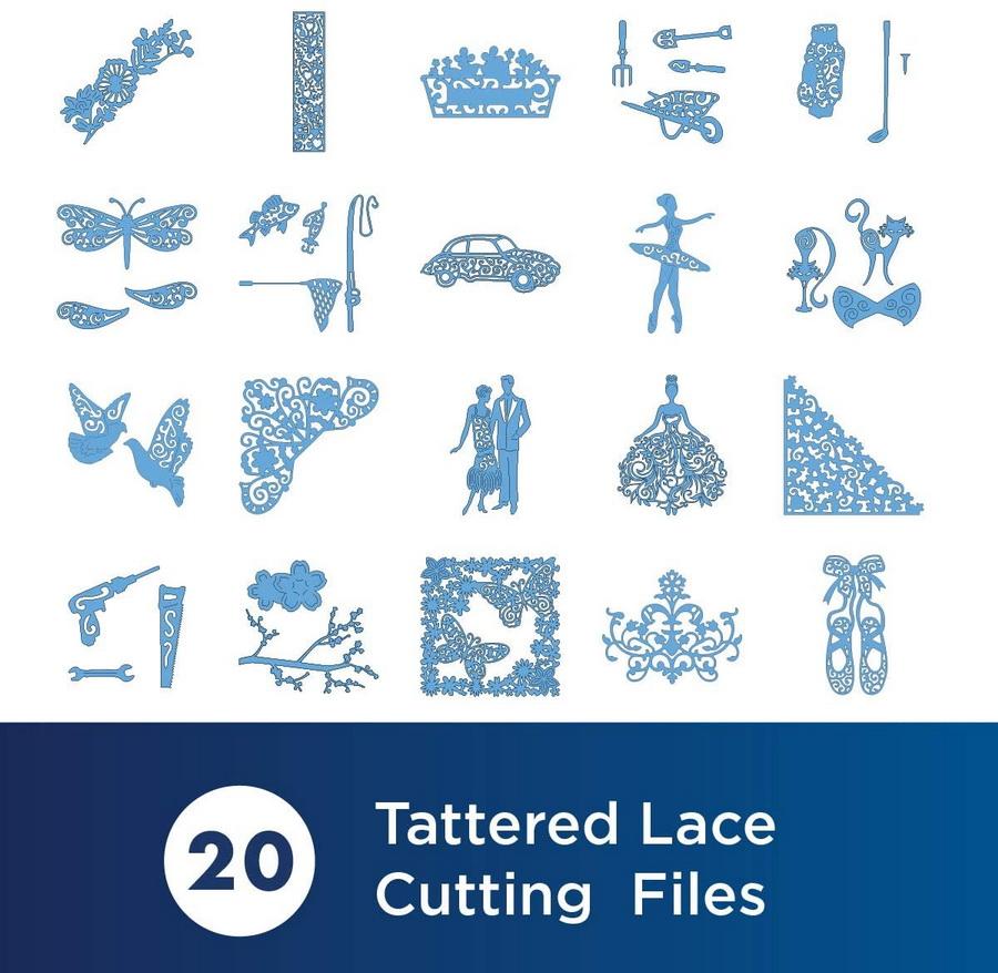 Brother Tattered Lace Pattern Collection 3, 20 Designs - Sewingmachinesplus.com
