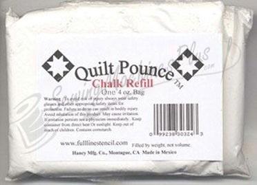 Quilt Pounce Chalk One 4oz. WHITE Chalk Refill (chk8w)