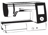 Sewing machine illustration with a black outline
