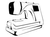 Black and white illustration of a Sewing Machine