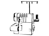Diagram of a sewing machine with a needle and presser foot